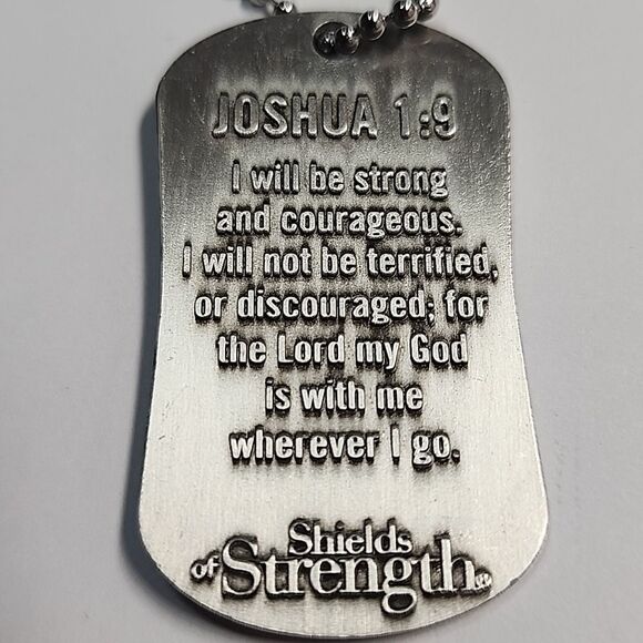 Conquer the Fear Antique Finish Dog Tag-Joshua 1:9 - Picture 4 of 4